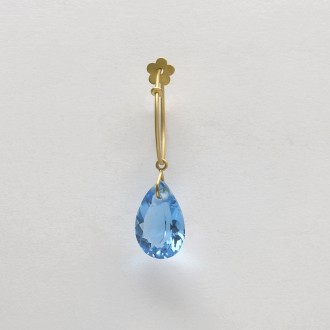Brinco Gota Topázio Solitário
