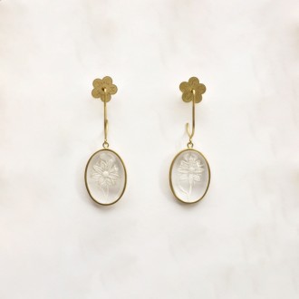  Brinco Flor de Cristal 