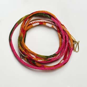 Fio Rolotê de Chitão rosa, laranja e verde