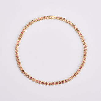 Colar Riviera Turmalina Rosa