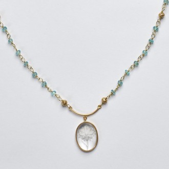 Colar Pingente Cristal Apatita