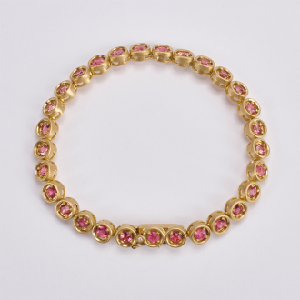 Pulseira Riviera Turmalina Rosa  