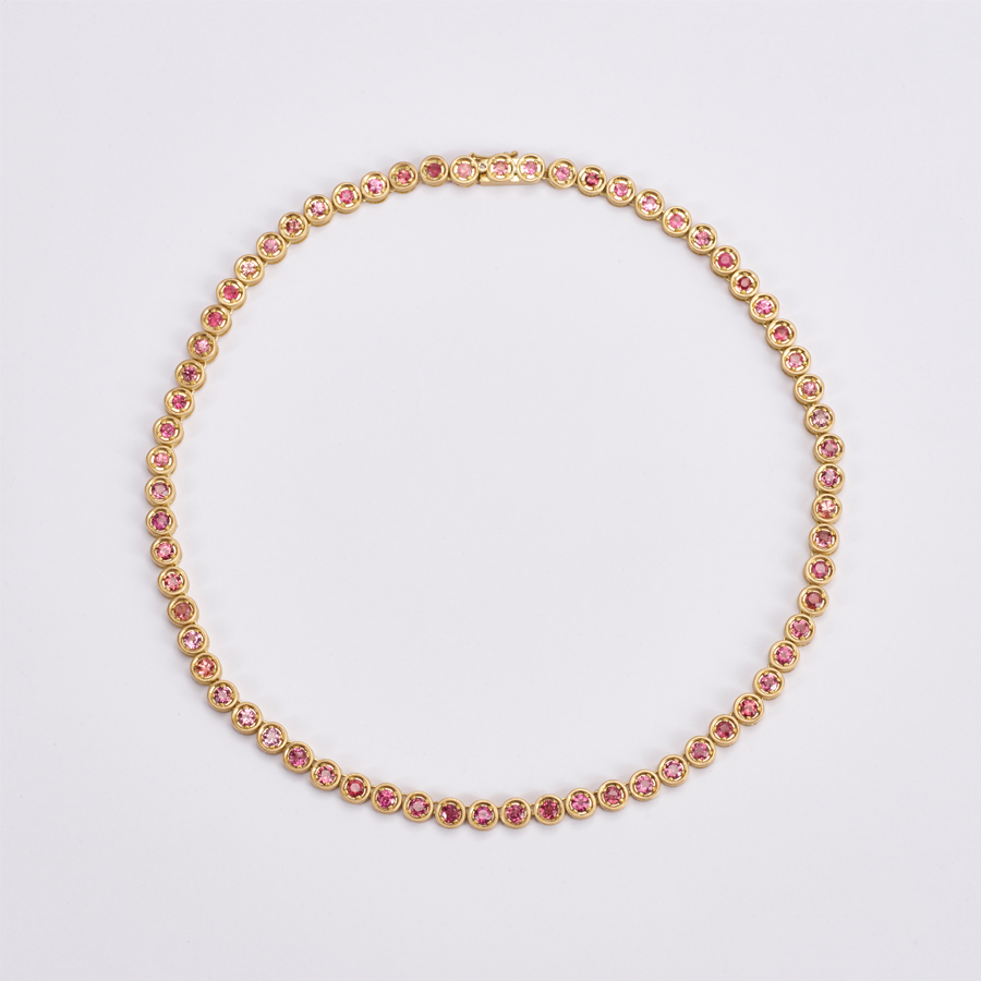 Colar Riviera Turmalina Rosa