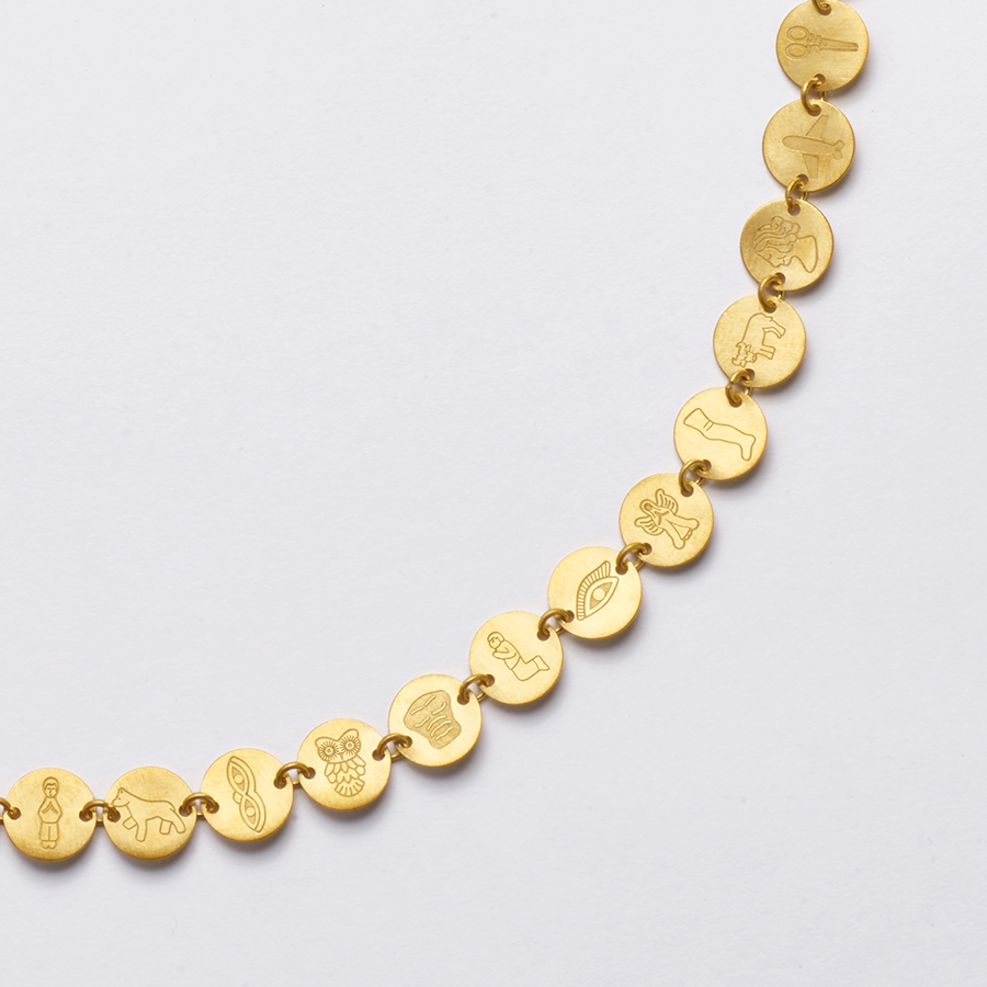 Colar Corredor De Paetês Dijes